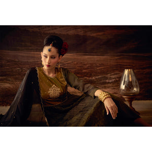 Aurelia Tissue Silk Embroidered Kurta Set with Dupatta