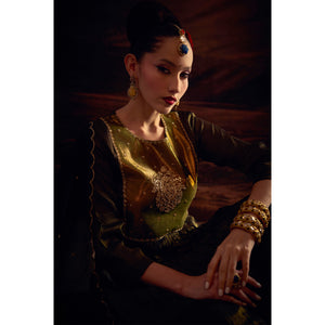 Aurelia Tissue Silk Embroidered Kurta Set with Dupatta
