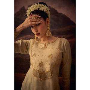 Meher – Viscose Jacquard Embroidered Kurta & Sharara Set