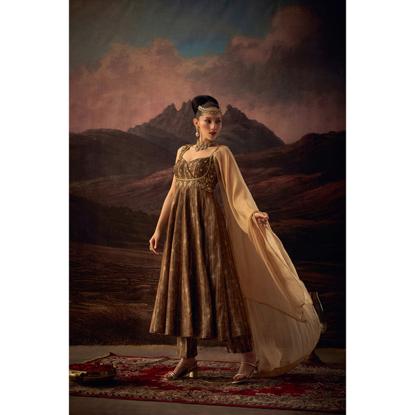 Noor-e-Zar – Jacquard Anarkali Suit Set