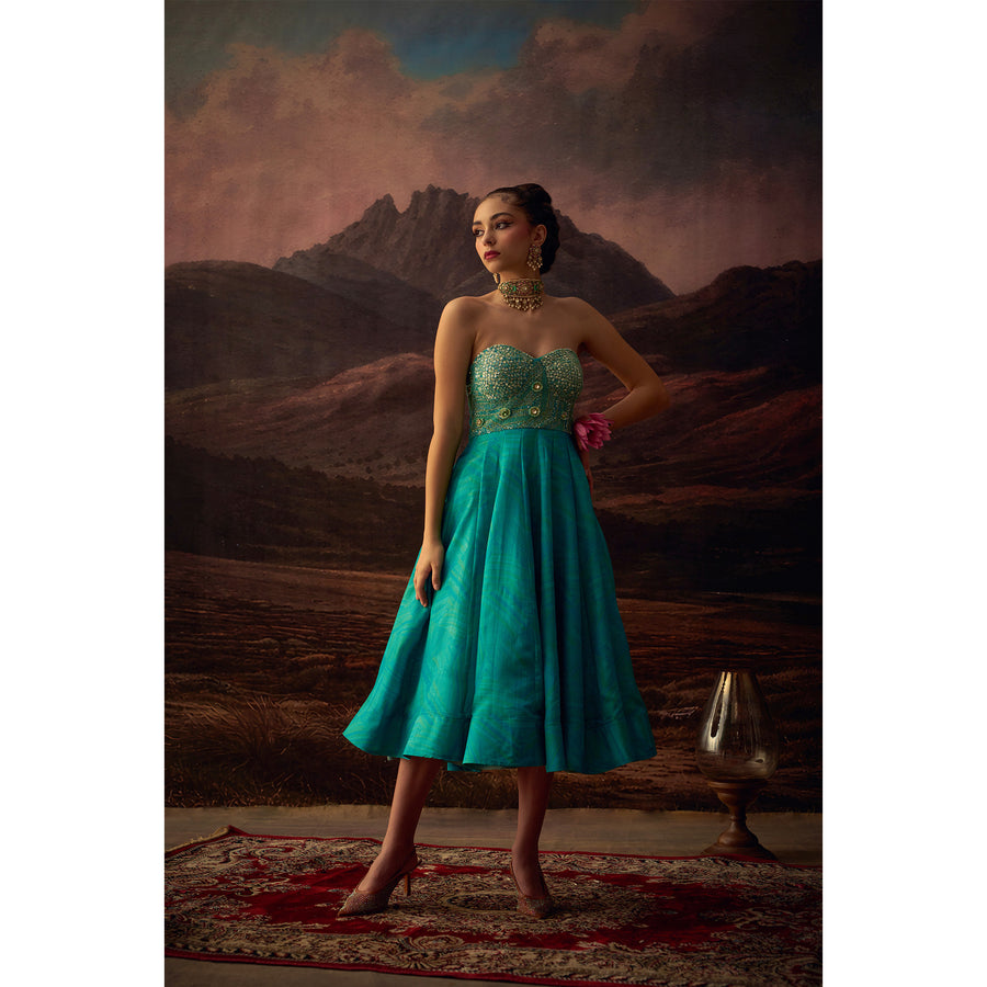 Neel Tara – Viscose Silk Embellished Cocktail Dress