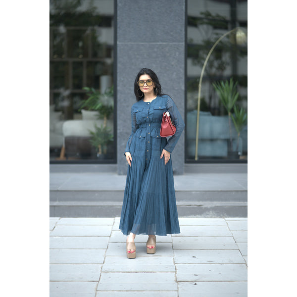 Twilight Grace – Pure Mul Chanderi Shirt Dress