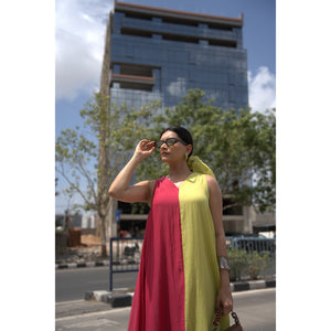 Sunlit Bloom – Pure Mul Chanderi Dress