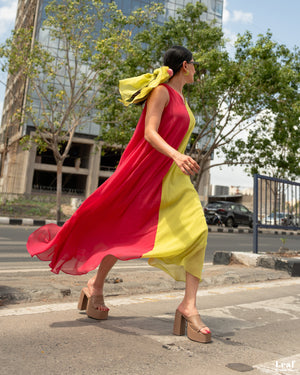 Sunlit Bloom – Pure Mul Chanderi Dress