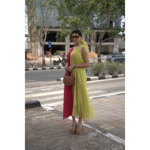 Sunlit Bloom – Pure Mul Chanderi Dress