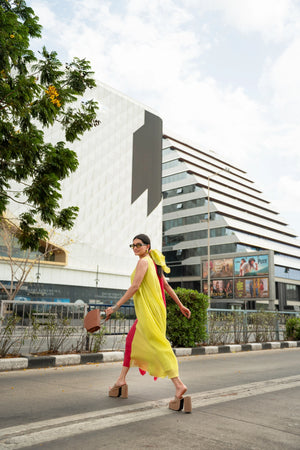 Sunlit Bloom – Pure Mul Chanderi Dress