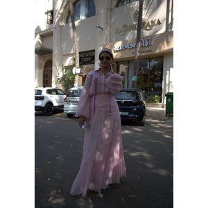 Blush Bloom – Pure Mul Chanderi Shirt & Skirt Set
