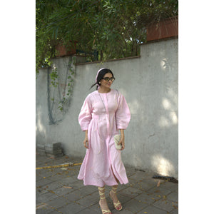 Blush Whisper – Pure Mul Chanderi Embroidered Dress
