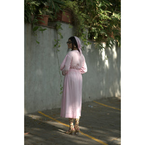 Blush Whisper – Pure Mul Chanderi Embroidered Dress