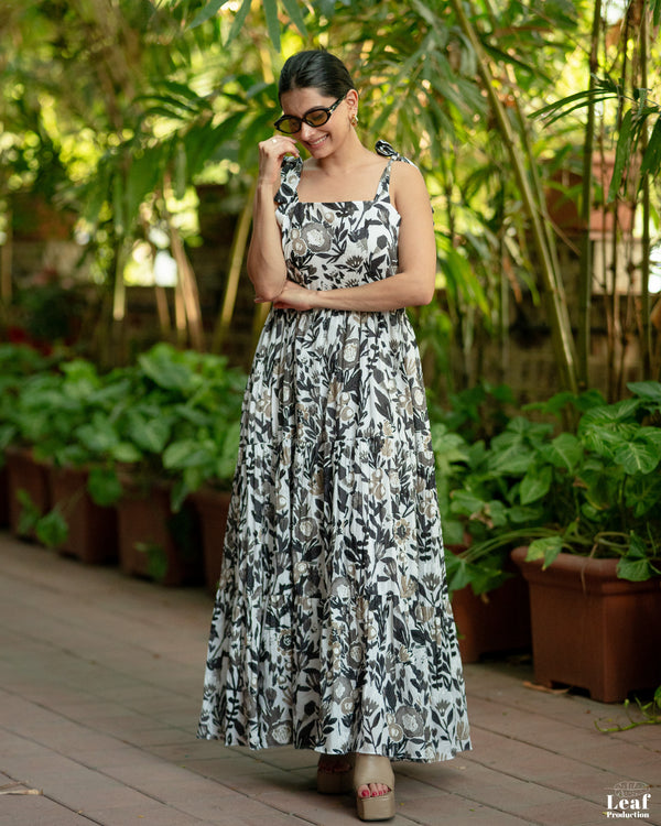 Moonlit Meadow Mul Cotton Maxi Dress