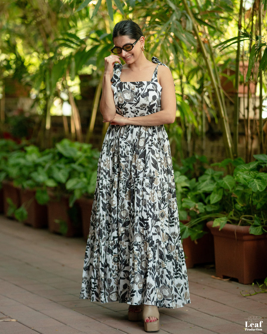 Moonlit Meadow Mul Cotton Maxi Dress