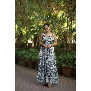 Moonlit Meadow Mul Cotton Maxi Dress