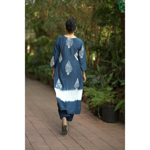 Indigo Tide Block Printed Linen Co-ord Set